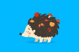 Cartoon Animated Hedgehog Walking looped 44354534