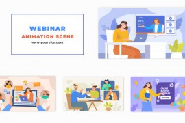Cartoon Animation Scene of Flat Character Online Business Webinar 47865601