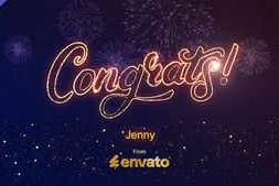 Free Download:Congrats Gold Line Flare Wish Black 63351663
