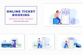 Online Ticket Booking For Travel Character Animation Scene 47273983