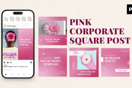 Pink Corporate Square Post 49160176