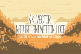4K Vector Nature Animation Loop With Matte Clips 47435347