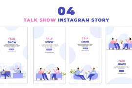 Creative 2D Flat Character Talk Show Instagram Story 47395555