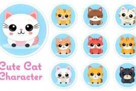 Cute Cat Character Pack 49435825