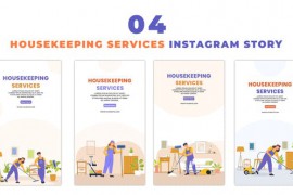 Vector Cartoon Housekeeping Services Instagram Story 48623686