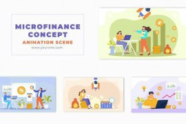 Flat Design Artwork Financial Growth Analytics Animation Scene 49481084