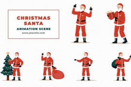Flat Design Character 2D Santa Claus Animation Scene 48801321