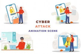 Online Cyber Attack Animation Scene 43661206