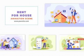 Flat Design House Rental Advertisements Animation Scene 48802126