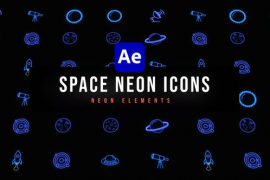 Space Neon Icons 47251807