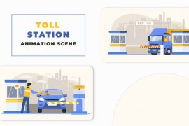 Vehicles Toll Station Animation Scene 46411452