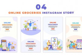 Animated Flat Character Design Grocery Delivery App Instagram Story 48622684