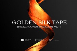 Golden Silk Tape Backgrounds Pack 3in1 Ver1 51639943