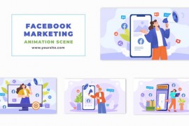 Facebook Marketing Strategy Flat Character Animation Scene 48568908
