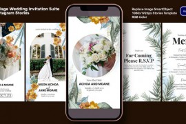 Foliage Wedding Invitation Suite Instagram Stories 44112509