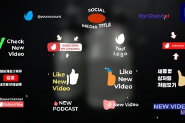 Social Media Buttons And Titles for Premiere Pro 52531334