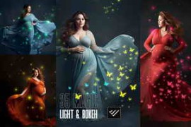 Creativemarket – Magic light bokeh Maternity overlays