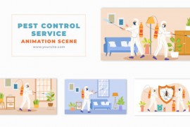 Flat Design Pest Control Vector Animation Scene 49457040