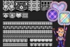 Free Download:8 Seamless Lace Brushes for Affinity Designer