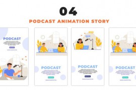 Engaging Flat Character Podcast Instagram Story 48658302