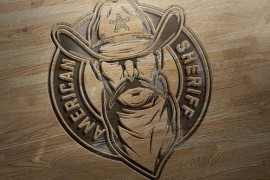 Woodcut Mockup Logo 49888503