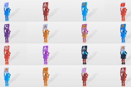Funny Cartoon Robot Logo Reveal Bundle 46189038