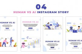Animated Human Vs AI Flat Character Instagram Story 47454165
