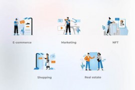 Shopping - Flat blue concepts 42031526