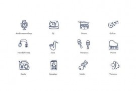 Music - Outline Icons 49818256
