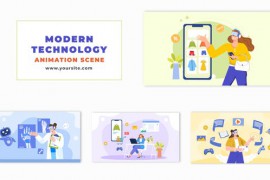 Modern Technology Flat Character Animation Scene 48570889