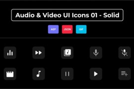 Audio & Video UI Icons 01 - Solid 44627453