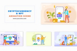 Cryptocurrency and NFT Investment Flat Vector Animation Scene 48571412