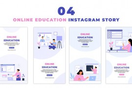 Online Education Flat Character Instagram Story 47394319