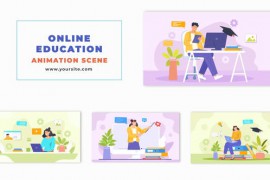 Virtual Learning Flat Character Animation Scene 47865124