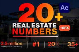 Free Download:Real Estate Numbers | 20 Animated Property Statistics for After Effects 63946378