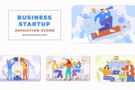 Business Startup Flat Character Animation Scene 46436511