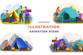 Weekend Camping Explainer Animation Scene 43419290