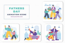 Happy Father's Day Character Animation Scene 46416894