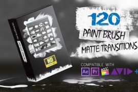 120 Paint Brush Matte Transitions - HD Pack 22816638