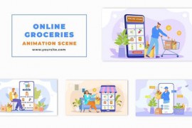 Grocery Delivery App Flat Vector Animation Scene 48802231
