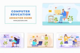 Vector Computer Learning Flat Design Animation Scene 48802818