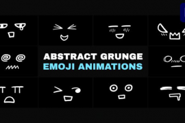 Abstract Grunge Scribble Emoji Animations | Premiere Pro MOGRT 52279664
