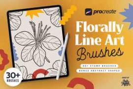 Free Download:Procreate Florally Line Art Brushes