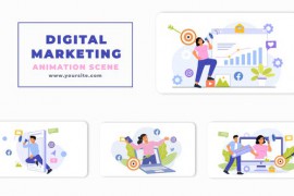 Digital Marketing Vector Character Animation Scene 47247828
