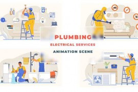 Plumbing Electrical Service Animation Scene 43396608