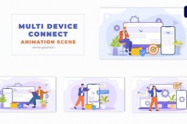 Wireless Laptop and Mobile Connection Technology 2D Character Animation Scene 49481163