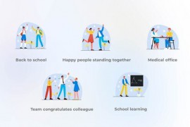 Happy people standing together - Flat concept 42324801