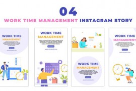 Work Time Management Vector Flat Style Instagram Story 48059353