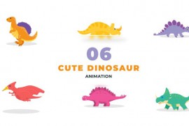 Cute Kids Dinosaur Flat Character Animation Scene 47390186