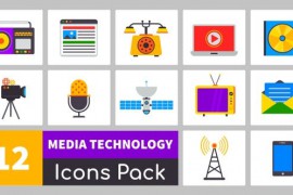 12 Media Technology Icons Pack 24685333